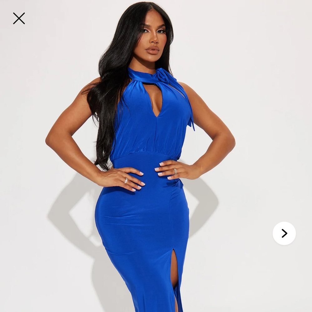 Sophisticated Nixie Midi Dress - Royal Blue